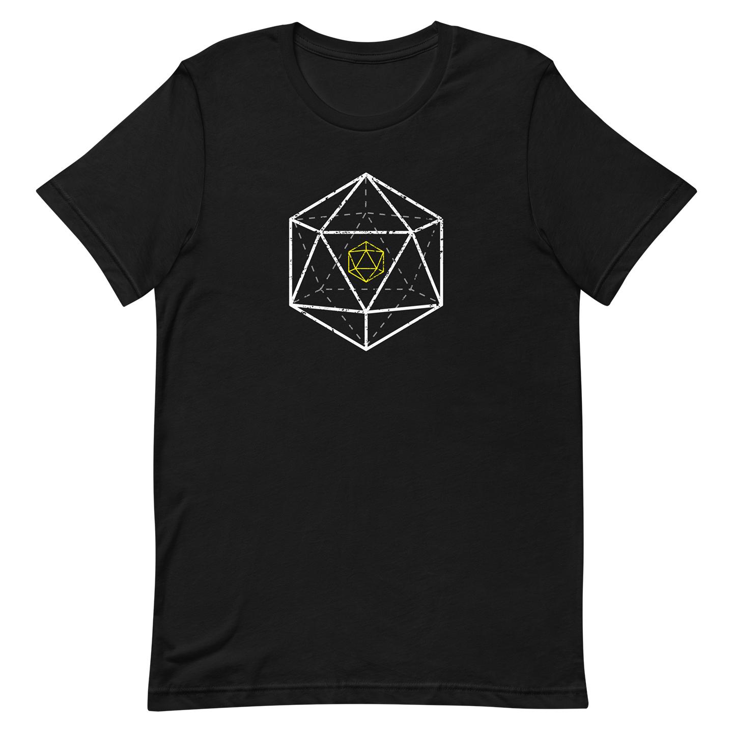 black 3d d20 dnd dice tshirt