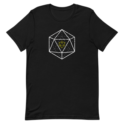 black 3d d20 dnd dice tshirt