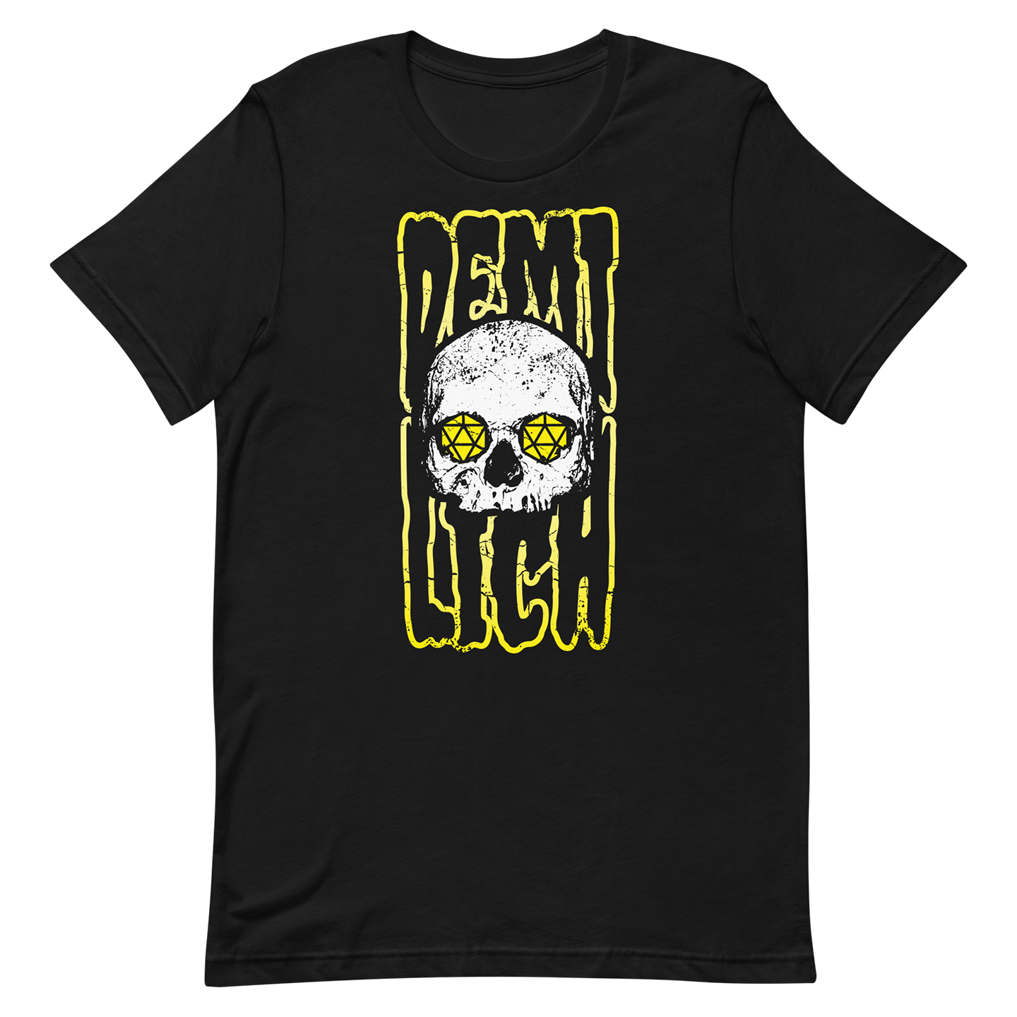 black demi lich dnd skull tshirt