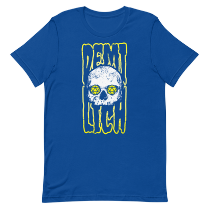 blue demi lich dnd skull tshirt