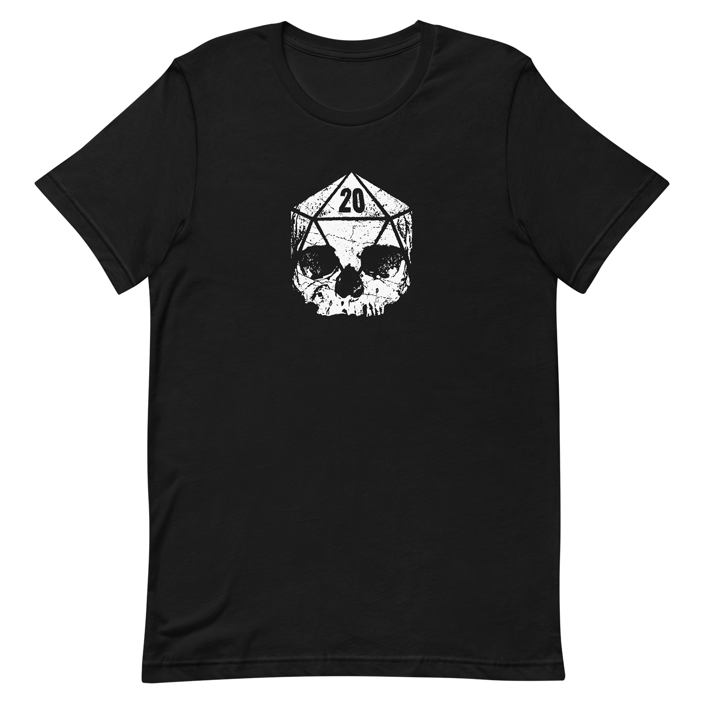 black dice skull d20 tshirt