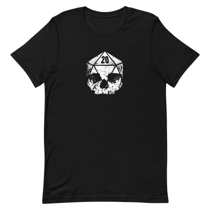 black dice skull d20 tshirt