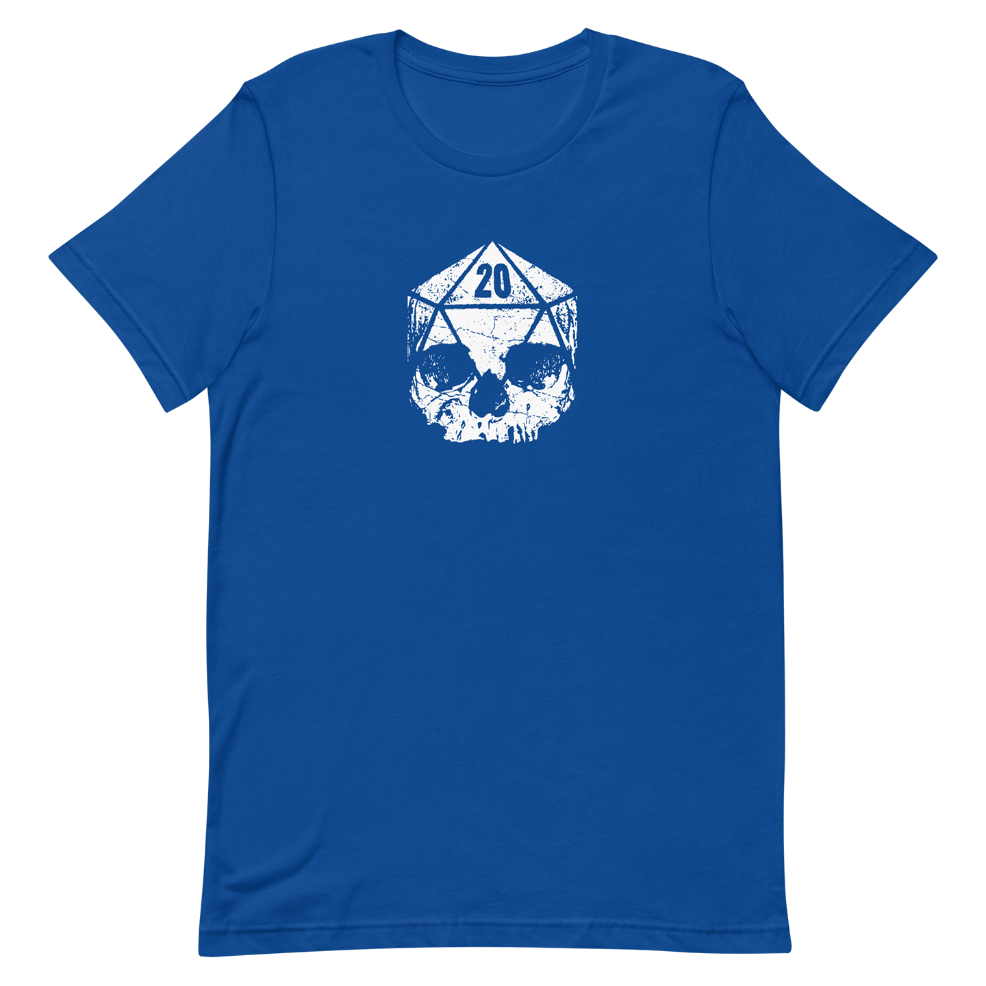 blue dice skull d20 tshirt