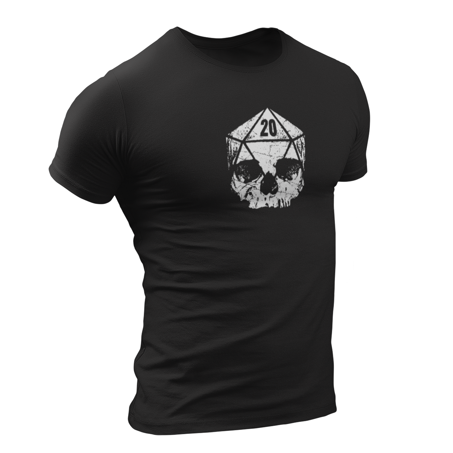 dice skull d20 tshirt