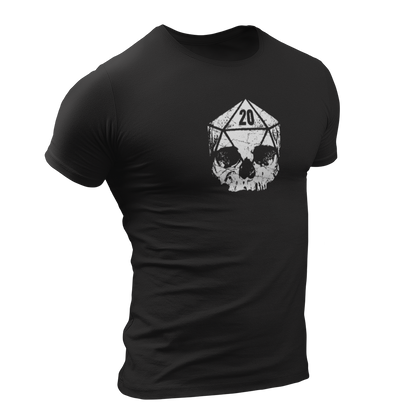 dice skull d20 tshirt