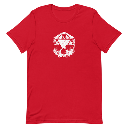 red dice skull d20 tshirt