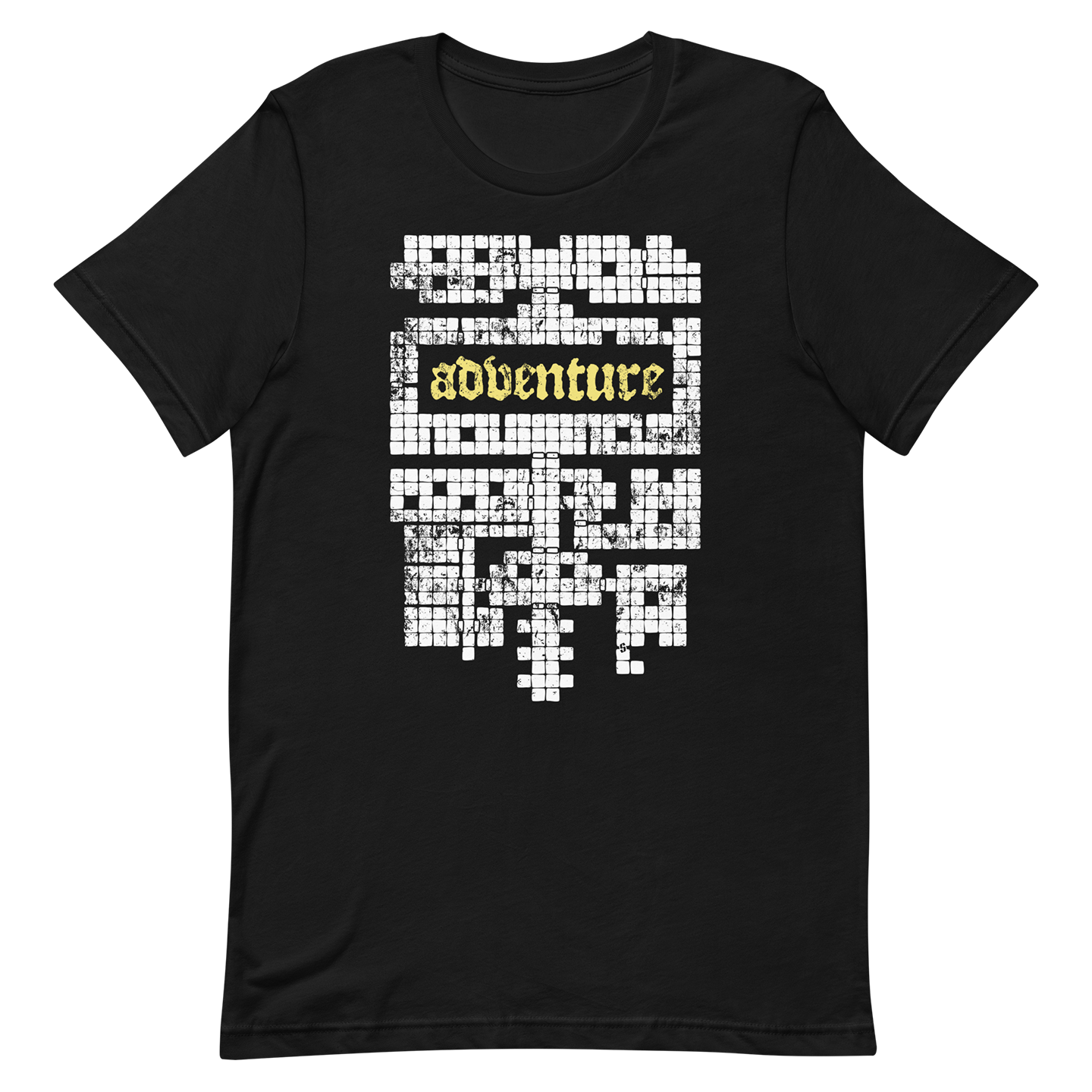 black dnd dungeon adventure map tshirt