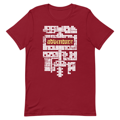 red dnd dungeon adventure map tshirt