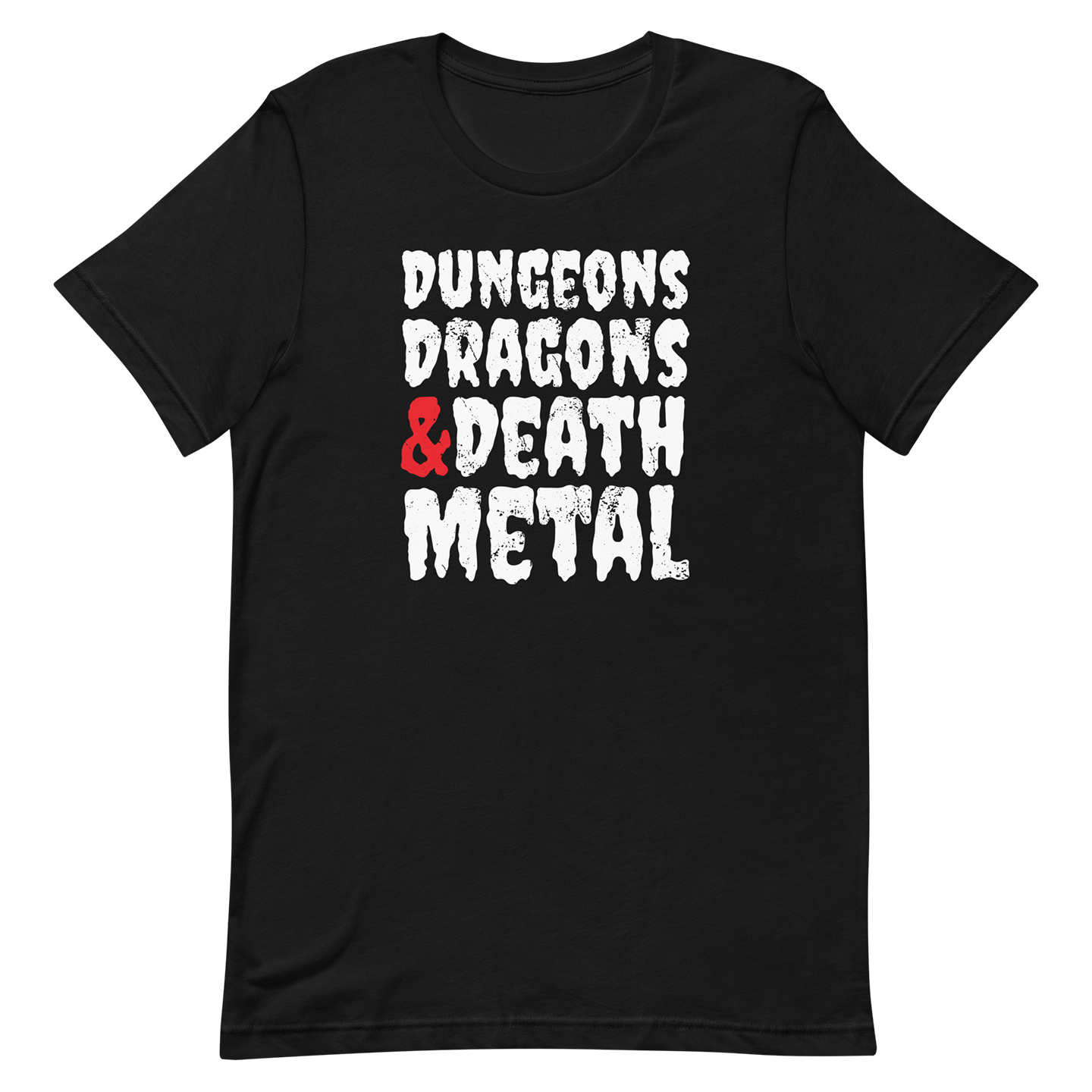 Black dungeons dragons and death metal tshirt