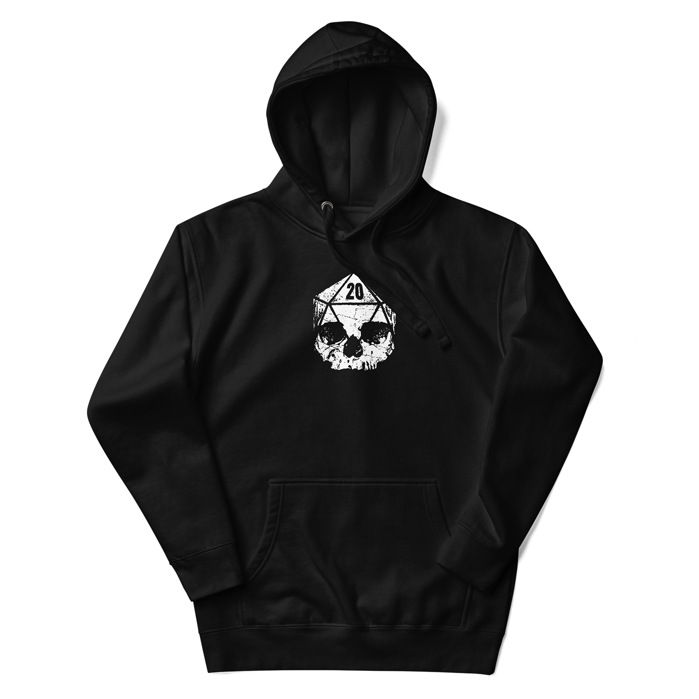 Heavy Metal D20 Dice Skull Hoodie  Black