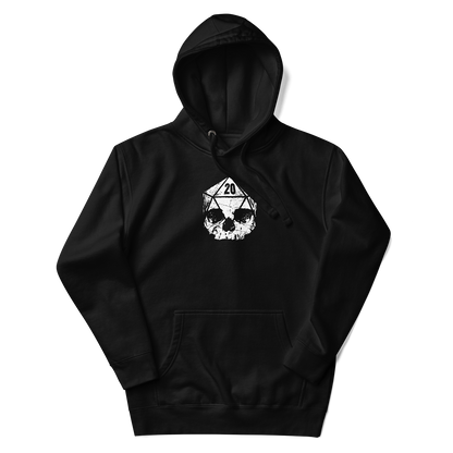 Heavy Metal D20 Dice Skull Hoodie  Black