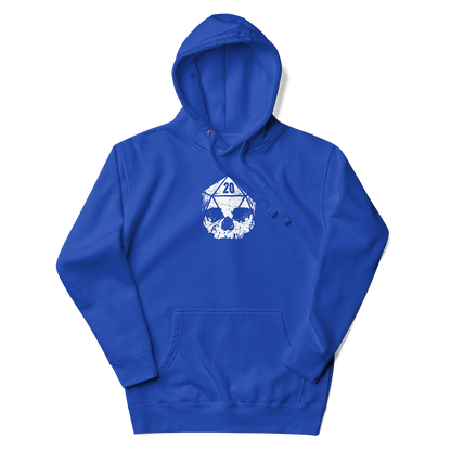 Heavy Metal D20 Dice Skull Hoodie Blue