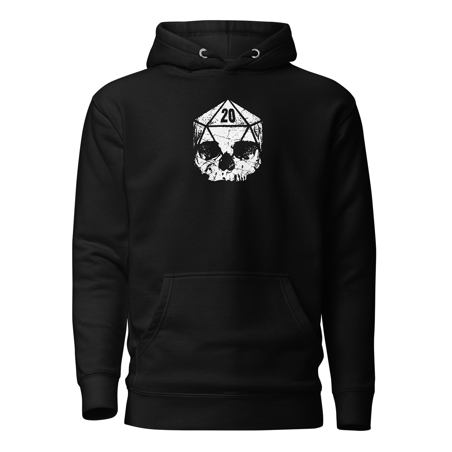 Heavy Metal D20 Dice Skull Hoodie Mockup