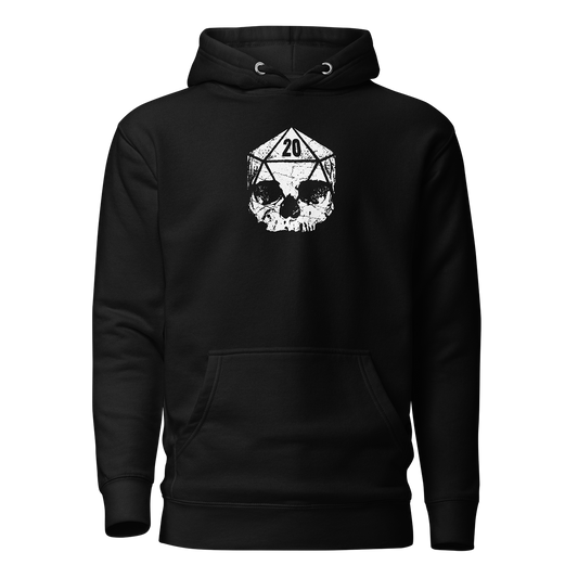 Heavy Metal D20 Dice Skull Hoodie Mockup