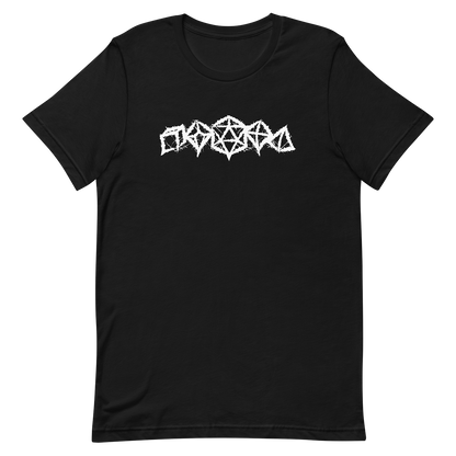 black heavy metal gaming dice logo tshirt