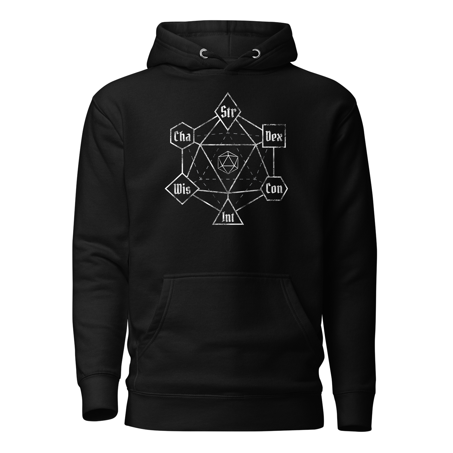 Magic DnD Ability Dice Sigil Hoodie Mockup