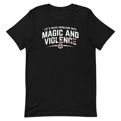 black Lets solve problems with magic and violence tshirt