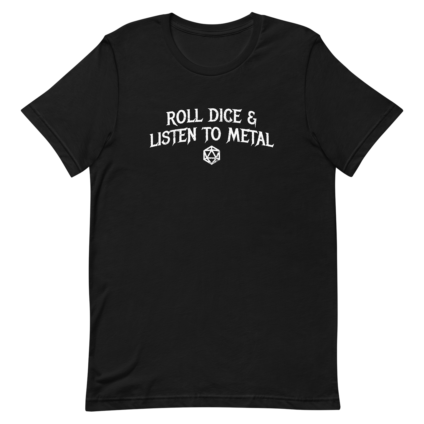 black Roll dice and listen to metal tshirt