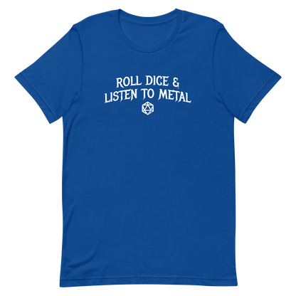 blue Roll dice and listen to metal tshirt